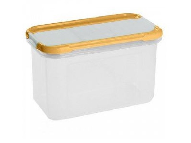 Емкость для сыпучих продуктов Modena прямоугольная 0,75л с дозатором (бледно-желтый)